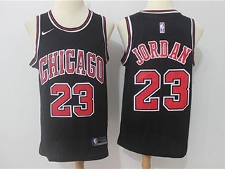 Bulls #23 Michael Jordan Black Nike Jersey