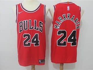 Bulls #24 Laur Markkanen Red Nike Jersey