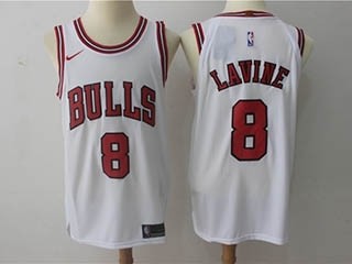 Bulls #8 Zach Lavine White Nike Jersey