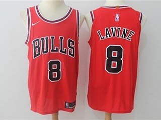 Bulls #8 Zach Lavine Red Nike Jersey