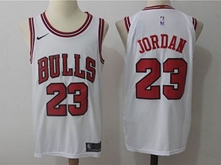 Bulls #23 Michael Jordan White Nike Jersey