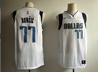 Mavericks Doncic #77 White Nike Authentic Jersey