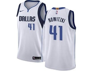 Nike Mavericks #41 Dirk Nowitzki White NBA Swingman Association Edition Jersey