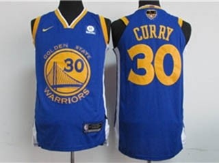 Warriors #30 Stephen Curry Blue 2019 Finals Jersey