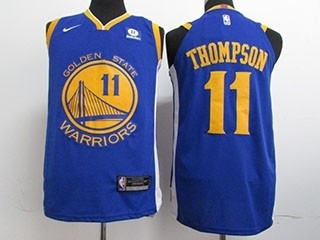 Warriors #11 Klay Thompson Blue Nike Jersey