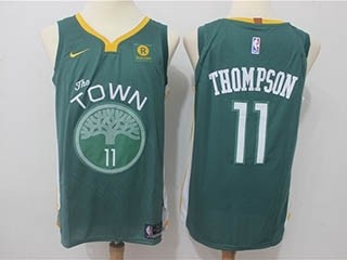 Warriors #11 Klay Thompson Green Nike Authentic Jersey