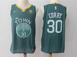 Warriors #30 Stephen Curry Green The Town Nike Jersey