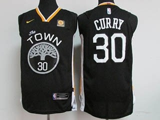 Warriors #30 Stephen Curry Black 2017-18 Nike Jersey