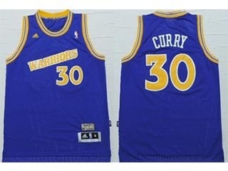 NBA Golden State Warriors Curry #30 Blue Throwback Home Jersey