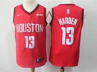 Rockets #13 James Harden Red 2018 19 Earned Edition Nike Swingman Jersey