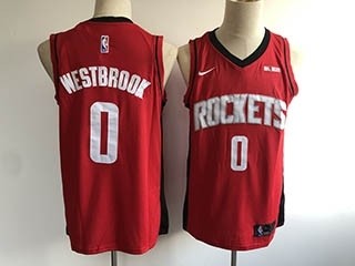 Nike Rockets #0 Russell Westbrook Red NBA new jersey