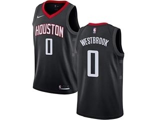 Nike Rockets #0 Russell Westbrook Black NBA Swingman Statement