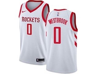 Nike Rockets #0 Russell Westbrook White NBA Swingman Association