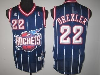 NBA Throwback Houston Rockets Clyde Drexler #22 navy blue jersey