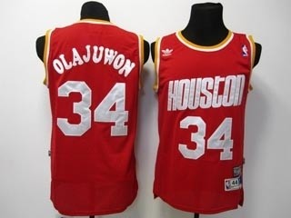 NBA Throwback Houston Rockets Hakeem Olajuwon #34 Red jersey