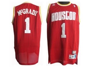 NBA Throwback Houston Rockets Tracy McGrady #1 Red jersey