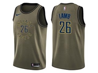 Nike Pacers #26 Jeremy Lamb Green Salute to Service NBA Swingman