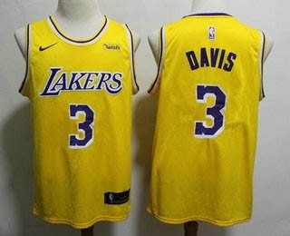 Lakers #3 Anthony Davis Yellow Nike Swingman Jersey