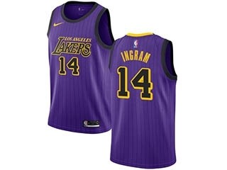 Nike Lakers #14 Brandon Ingram Purple NBA Swingman City