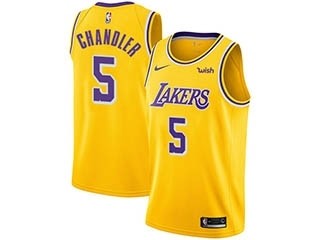 Nike Lakers #5 Tyson Chandler Gold NBA Swingman Icon Edition Jersey