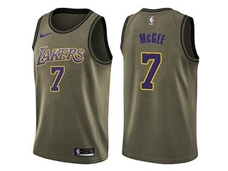 Nike Lakers #7 JaVale McGee Green NBA Swingman Salute to Service Jersey