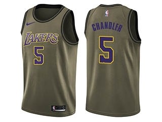 Nike Lakers #5 Tyson Chandler Green NBA Swingman Salute to Service Jersey