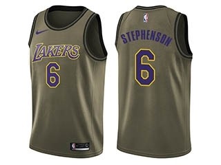 Nike Lakers #6 Lance Stephenson Green NBA Swingman Salute to Service Jersey