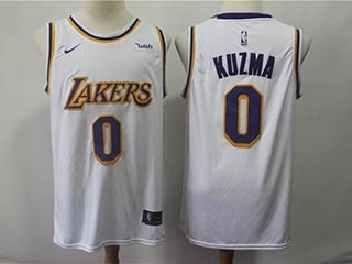 Lakers #0 Kyle Kuzma White 2018-19 Nike Swingman Jersey