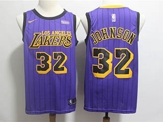 Lakers #32 Magic Johnson Purple 2019 City Edition Nike Swingman Jersey