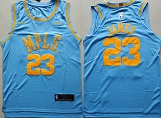 Lakers #23 Lebron James Blue Nike Swingman Jersey