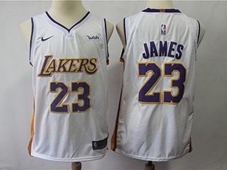 Lakers #23 Lebron James White Nike Swingman Jersey