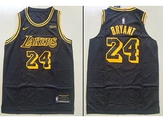 Lakers #24 Kobe Bryant Black City Edition Nike Authentic Jersey