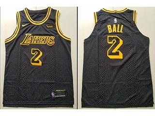 Lakers #2 Lonzo Ball Black Nike City Edition Swingman Jerse