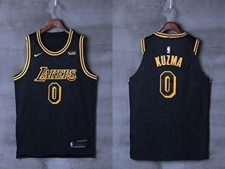 Lakers #0 Kyle Kuzma Black Nike City Edition Swingman Jersey