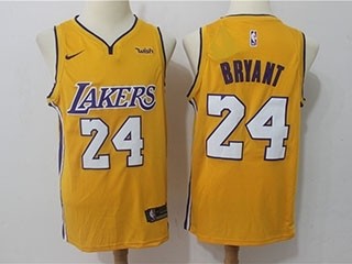 Lakers #24 Kobe Bryant Yellow Nike Jersey