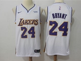 Lakers #24 Kobe Bryant White Nike Jersey