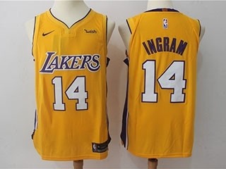 Lakers #14 Brandon Ingram Yellow Nike Jersey