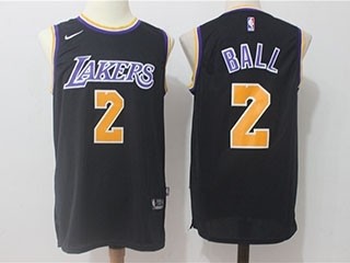 Lakers #2 Lonzo Ball Black Nike Jersey