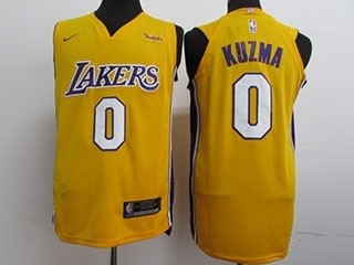 Lakers #0 Kyle Kuzma Yellow Nike Jersey