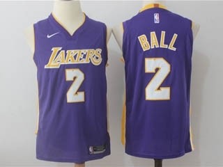 Lakers #2 Lonzo Ball Purple Nike Jersey