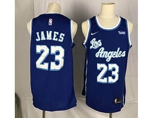 Men's Los Angeles Lakers James #23 Blue Nike Throwback new Jersey