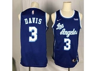 Lakers Davis #3 Blue Nike Throwback new Jersey