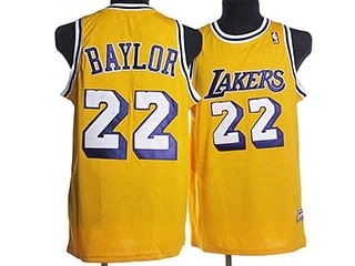 NBA Throwback Los Angeles Lakers Elgin Baylor #22 Yellow