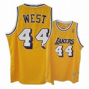 NBA Throwback Los Angeles Lakers Jerry West #44 Yellow