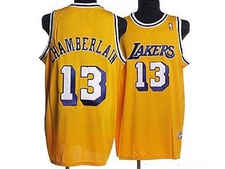 NBA Throwback Los Angeles Lakers Wilt Chamberlain #13 Yellow