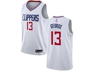 Clippers #13 Paul George White Basketball Swingman Association