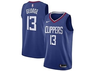 Nike Clippers George #13 Blue NBA Jersey