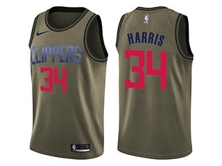 Nike Clippers #34 Tobias Harris Green NBA Swingman Salute to Service Jersey