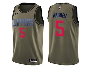 Nike Clippers #5 Montrezl Harrell Green NBA Swingman Salute to Service Jersey