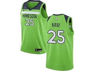 Nike Timberwolves #25 Derrick Rose Green NBA Swingman Statement Edition Jersey